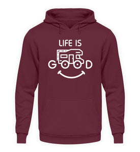 LIFE IS GOOD - Unisex Hoodie - Burgundy