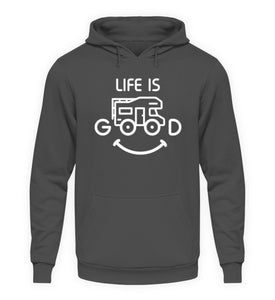 LIFE IS GOOD - Unisex Hoodie - Steel Grey (Solid)