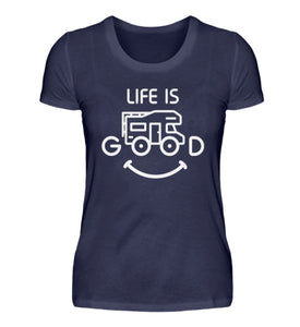 LIFE IS GOOD - Damenshirt in der Farbe Navy