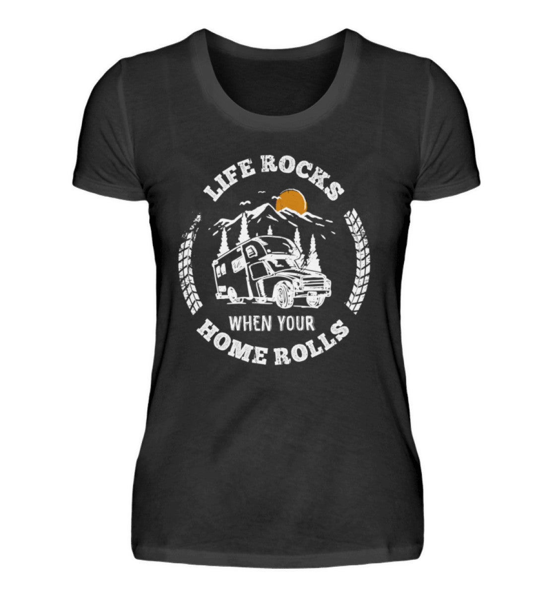 LIFE ROCKS - Damenshirt in der Farbe Black