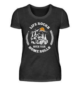LIFE ROCKS - Damenshirt in der Farbe Black