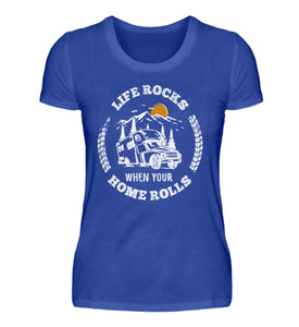 LIFE ROCKS - Damenshirt in der Farbe Neon Blue