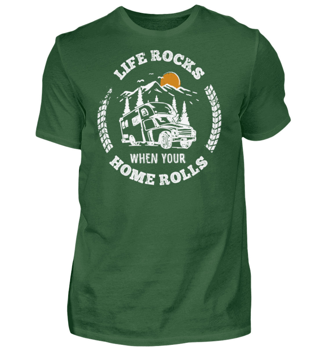 LIFE ROCKS - Herren Shirt in der Farbe Bottle Green